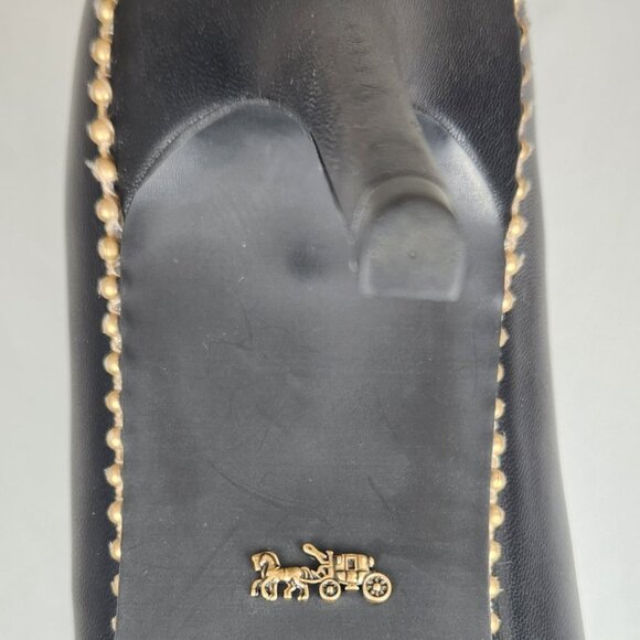 Coach Samantha Pump Heels with brass beadchain Trim Smooth Leather Size 9.5 - Picture 15 of 16